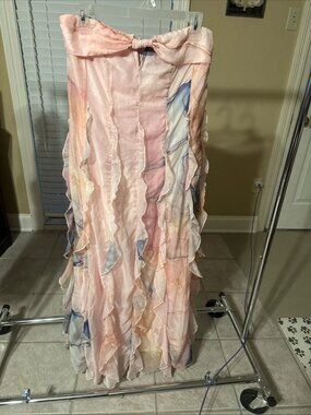 Light blue loose long women's dress